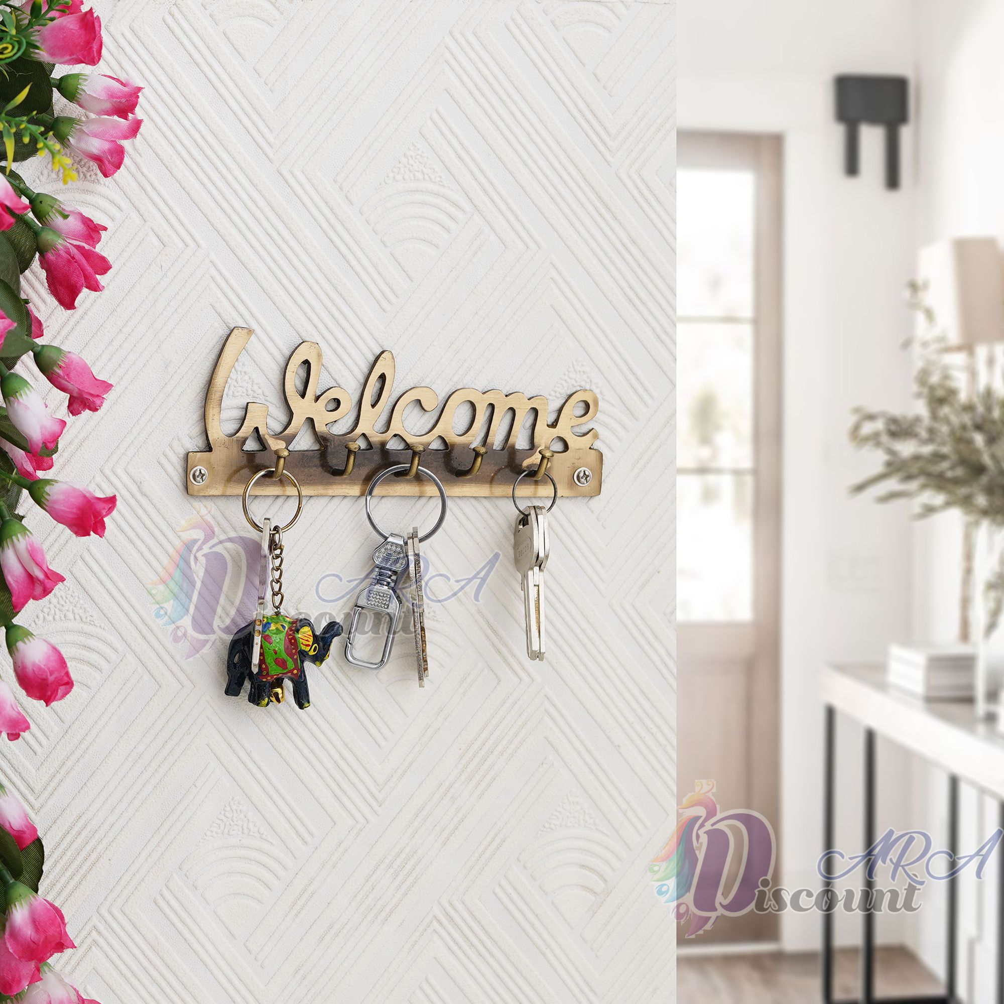 Antique Welcome Key Holder-1