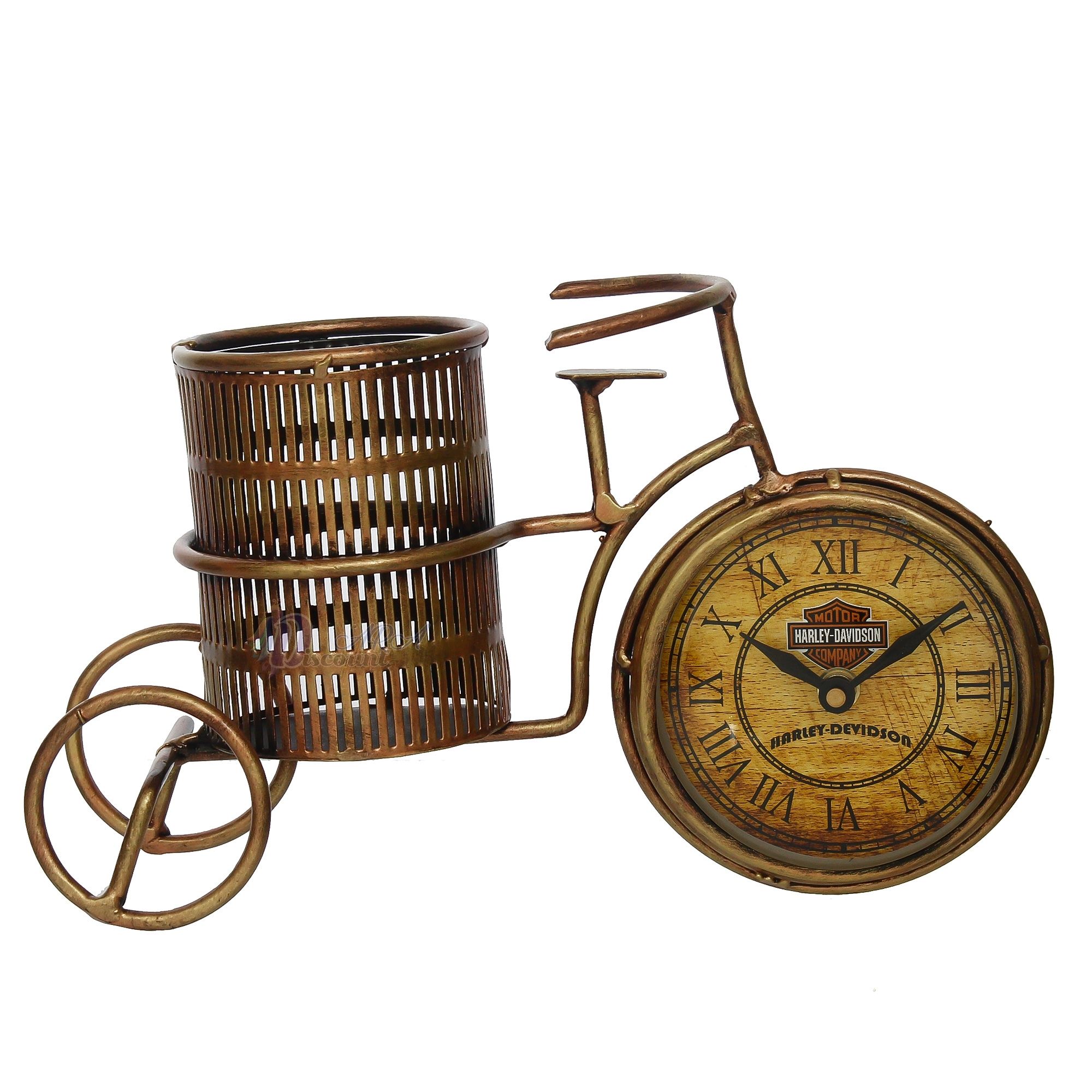 Antique Table Clock Pen Holder For Home Decor / Office Decoration Item-2