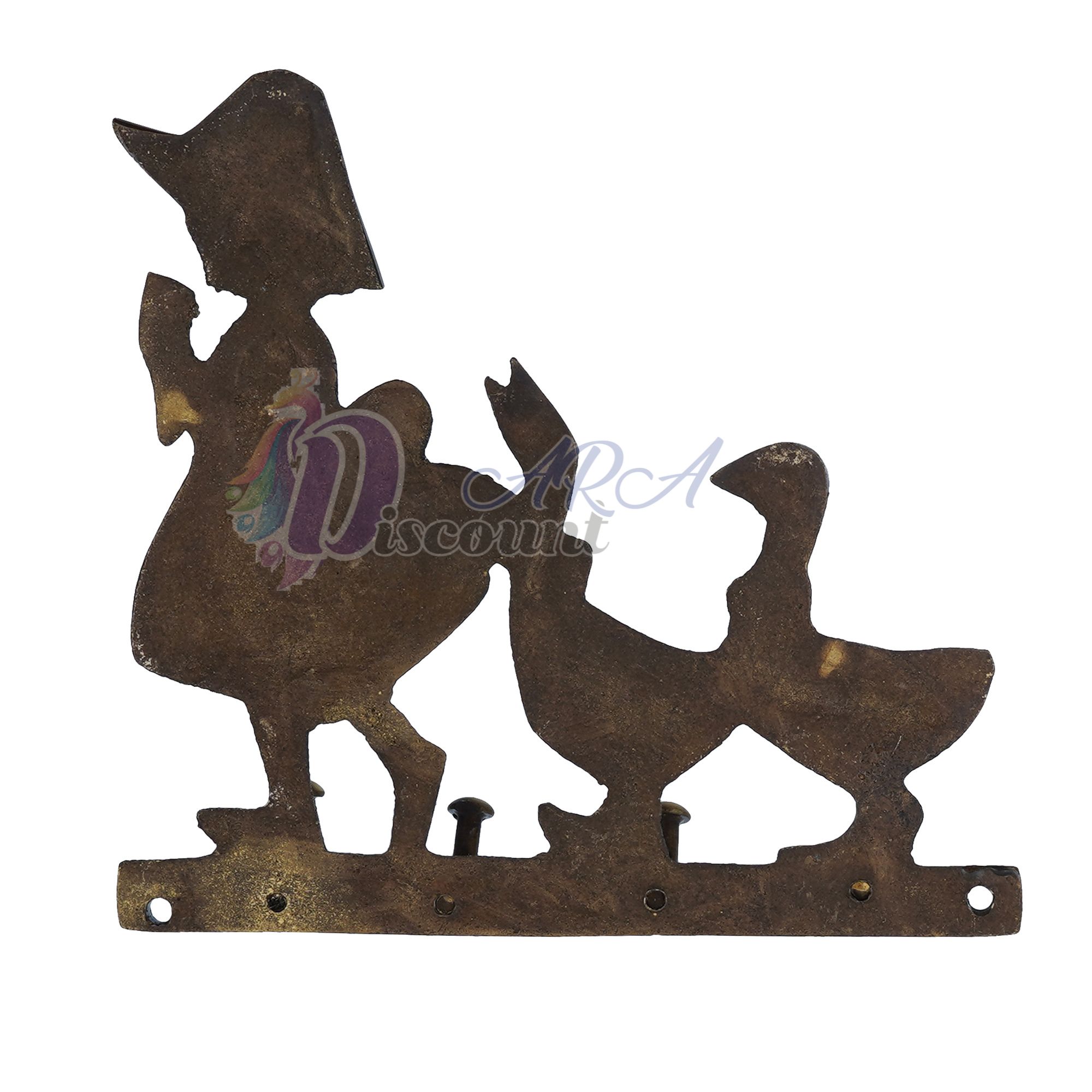 Antique Polished Brass Lady Key Holder-4