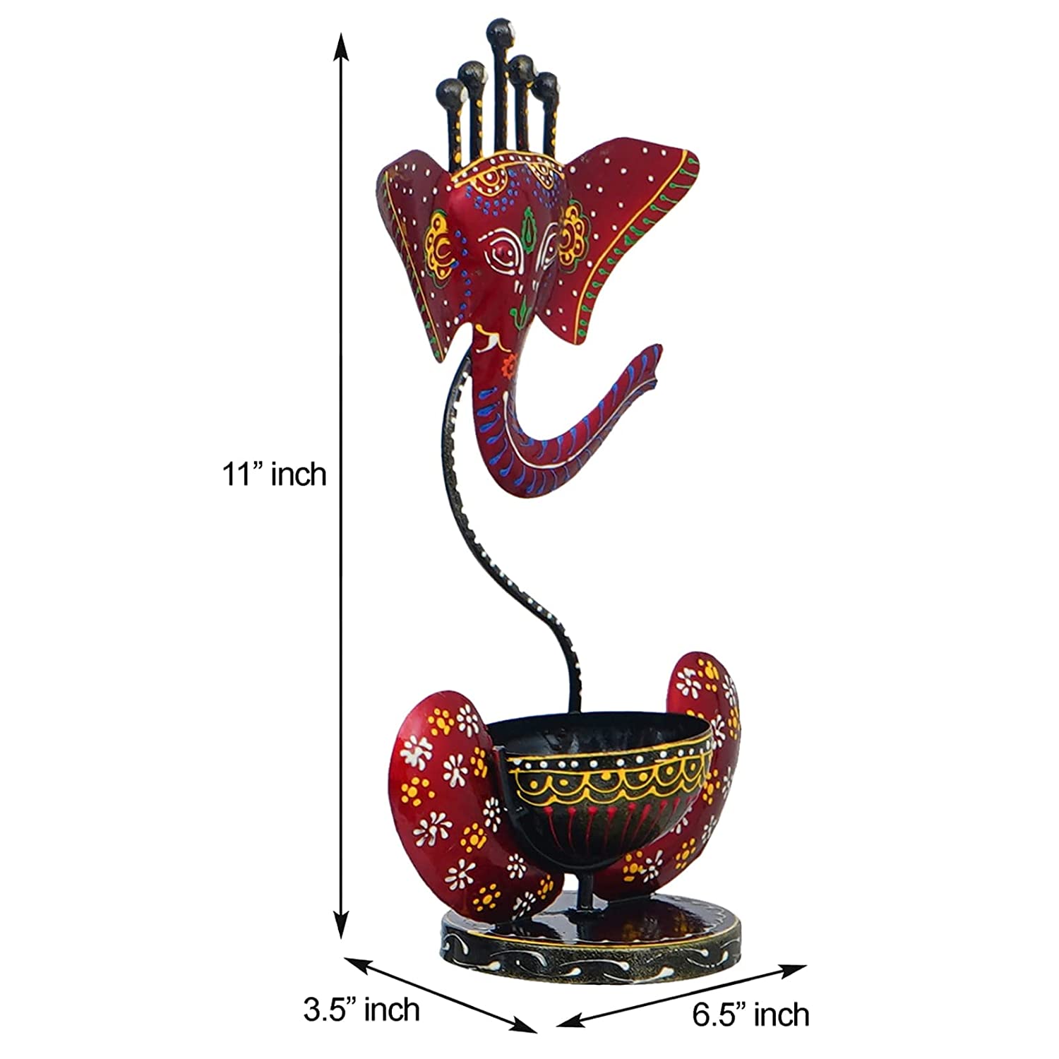 Lord Ganesha Tealight Holder / Ganpati Diya / Gift Items-3
