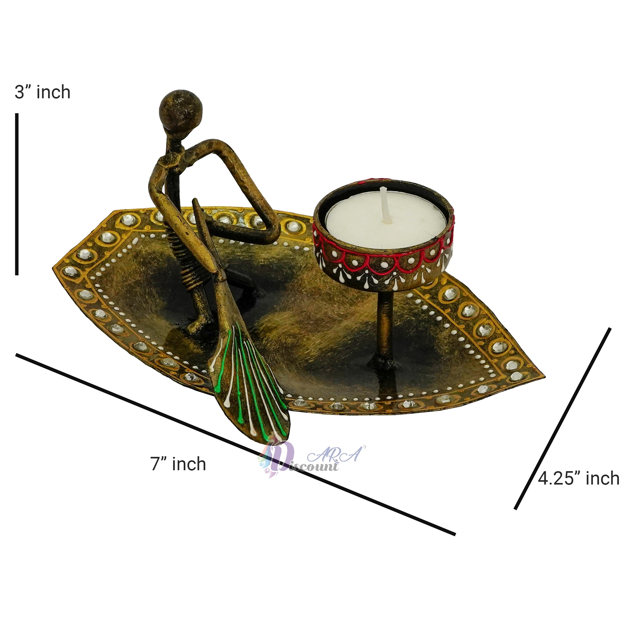 Antique Boat Tealight Candle Holder-3