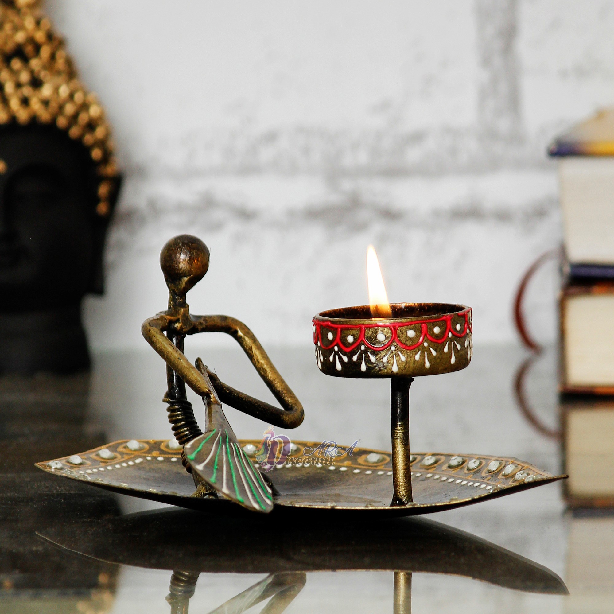 Antique Boat Tealight Candle Holder-1