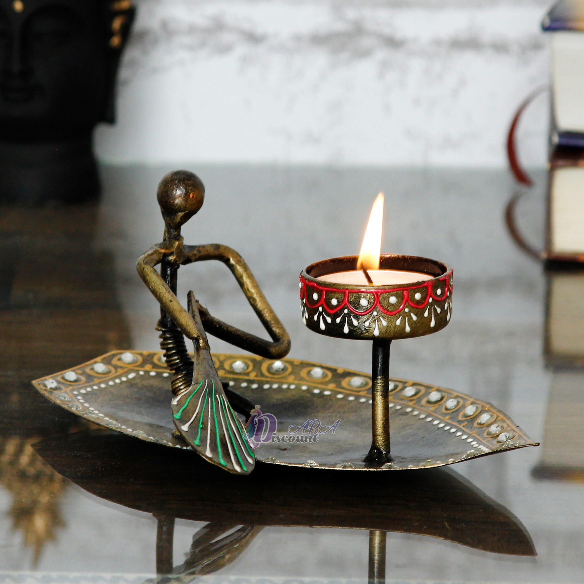 Antique Boat Tealight Candle Holder-4